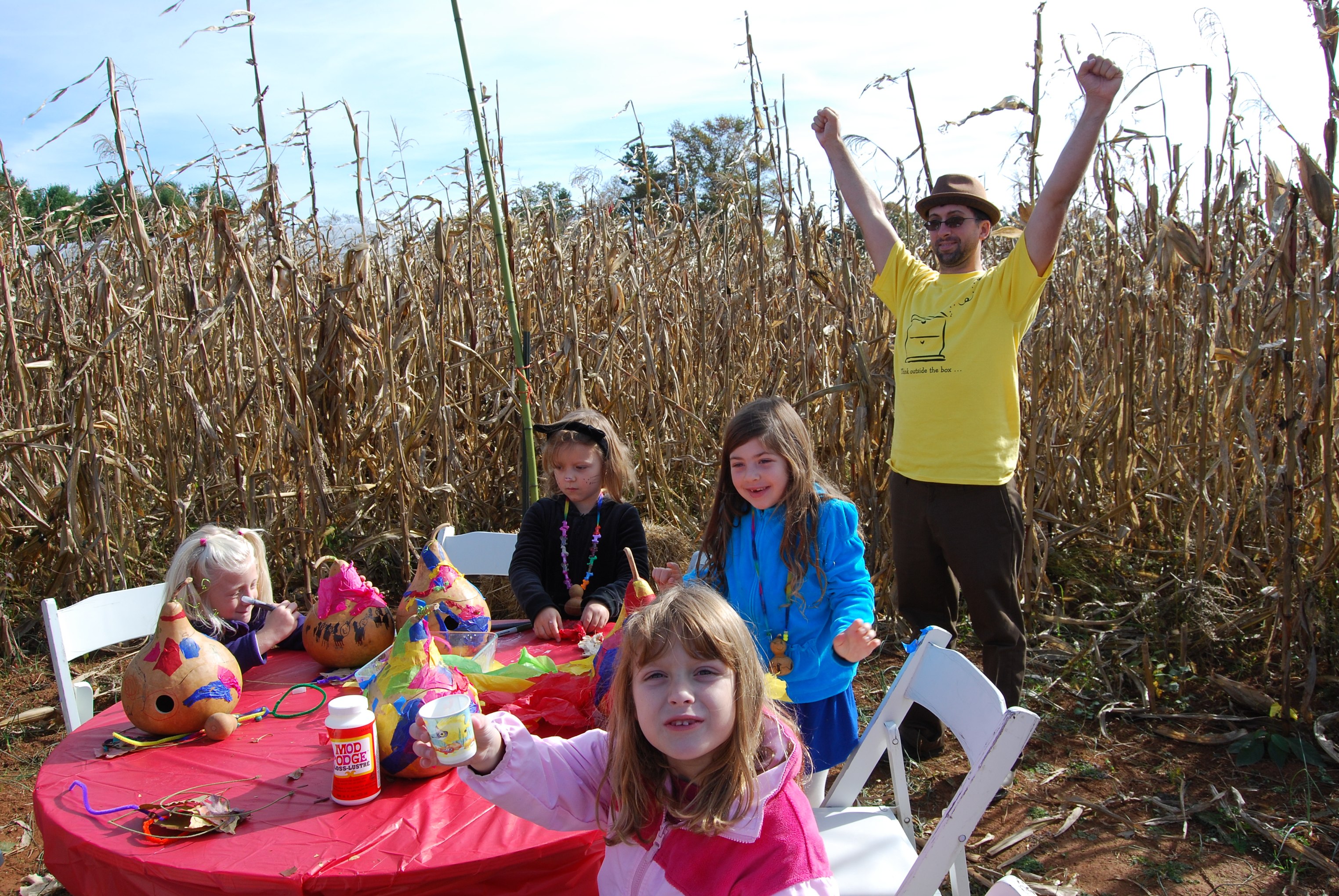 a[maize]ing corn maze party w/ gourd fairy houses!